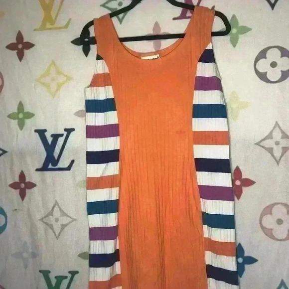 Stripe Orange Dress - Picture 1 of 2